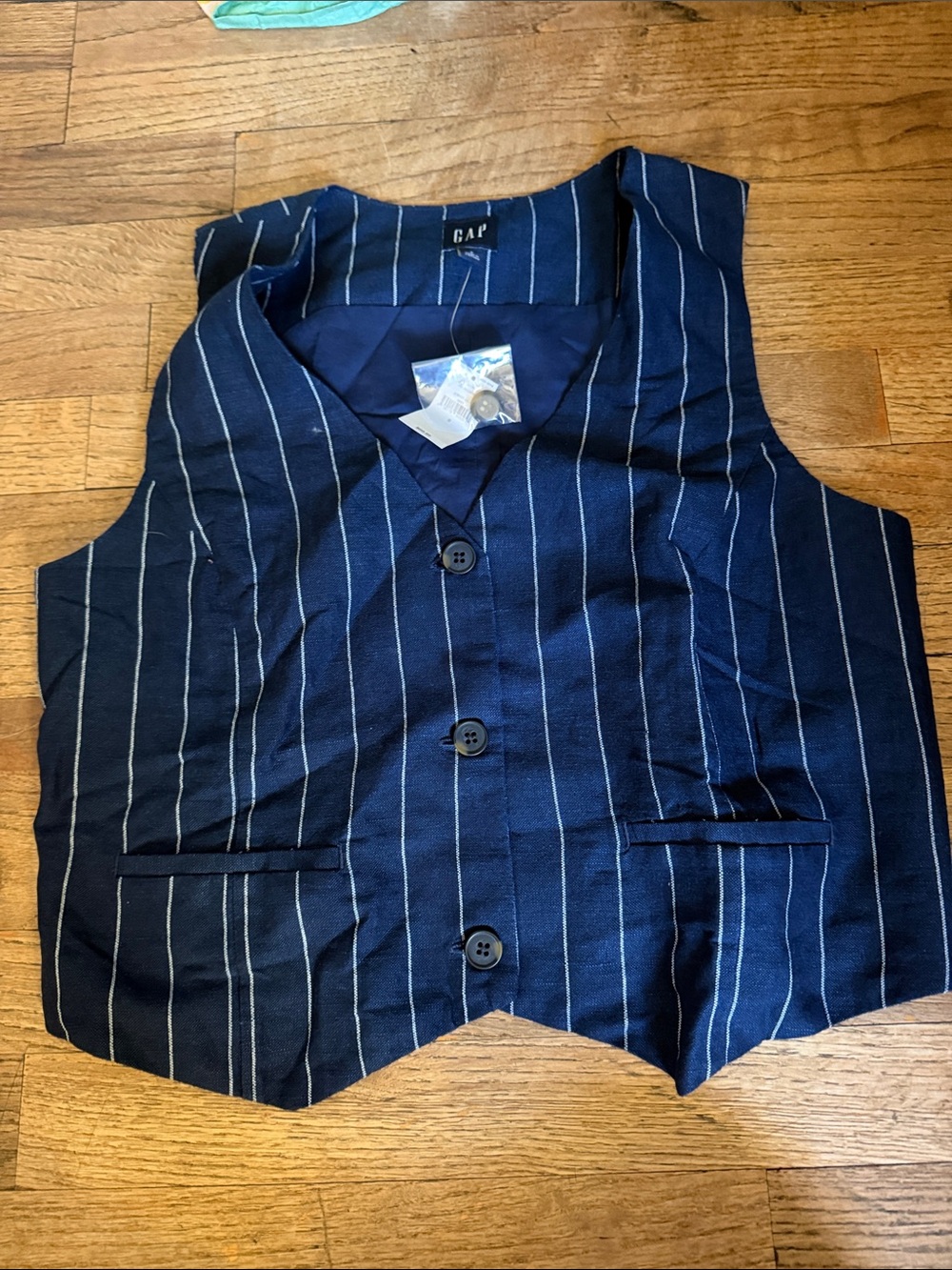 GAP Navy Pinstripe Boys' Dress Vest